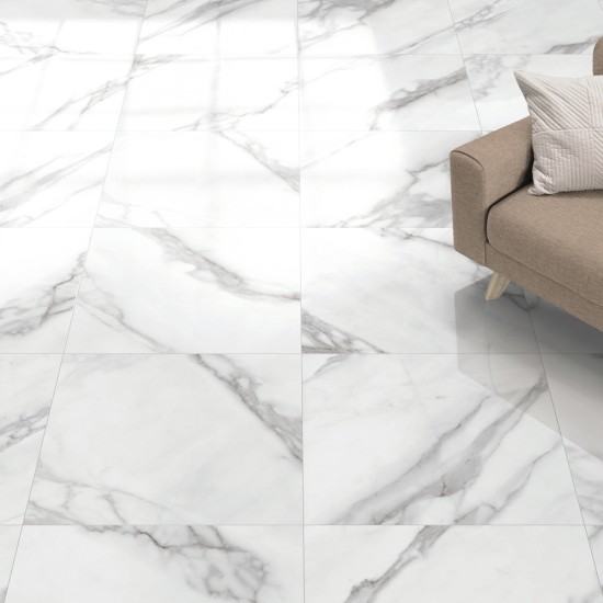 Diamante Calacatta 60x60 Lucido - Pavimento Effetto Marmo
