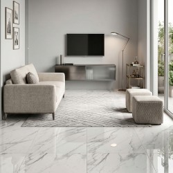 Diamante Carrara 60x120 Lucido - Pavimento Effetto Marmo