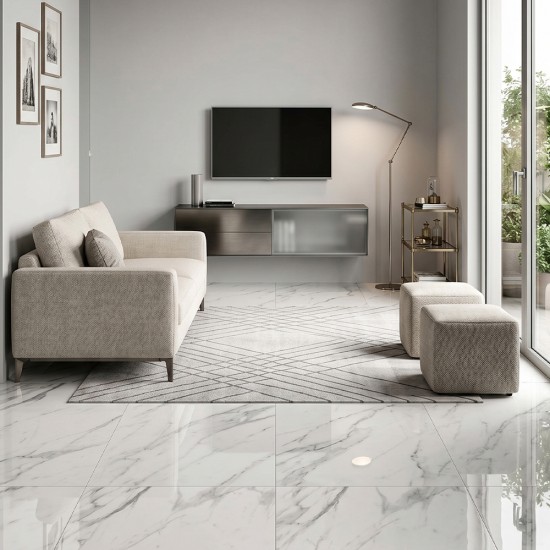Diamante Carrara 60x120 Lucido - Pavimento Effetto Marmo